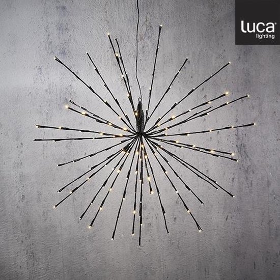 Luca Lighting Fireworks Éclairage de Noël avec lumières LED Witte Classique - Ø70 cm - Zwart