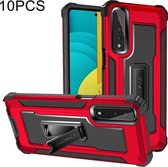 Voor LG Stylo 7 5G 10 PCS Knight Jazz PC + TPU Schokbestendige beschermhoes met opvouwbare houder (rood)