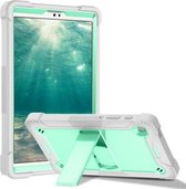 Voor Samsung Galaxy Tab A7 Lite T225 siliconen + pc schokbestendige beschermhoes met houder (grijs + groen)