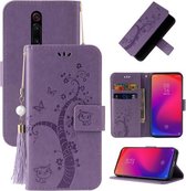 Voor Xiaomi Redmi K20 Reliëf Lucky Tree Horizontale Flip Lederen Case met Houder & Kaartsleuf & Portemonnee & Lanyard (Paars)