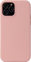 Effen kleur vloeibare siliconen schokbestendige beschermhoes voor iPhone 13 mini (Sakura Pink)