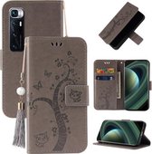 Voor Xiaomi Mi 10 Ultra reliëf Lucky Tree horizontale flip lederen tas met houder & kaartsleuf & portemonnee & lanyard (grijs)