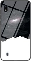 Voor Samsung Galaxy A10 Sterrenhemel Geschilderd Gehard Glas TPU Schokbestendig Beschermhoes (Kosmische Sterrenhemel)