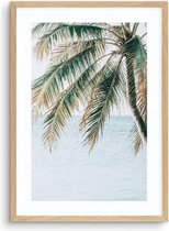 Poster - Canvas - Canvas schilderij - 30x40 cm - Zee/Oceaan - Palmboom - Exotisch - Tropisch - A3 formaat - Hoge kwaliteit