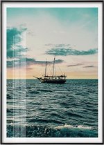 Poster - Canvas - Canvas schilderij - 30x40 cm - Oceaan/Zee - Boot/Schip - A3 formaat - Hoge kwaliteit