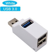 Hub USB 3.0 - Haute vitesse - Hub USB 3.0 - Adaptateur Extender - Mini 3 Porto Hub Splitter Box - Pour PC portable Macbook Mobile Phone - Wit