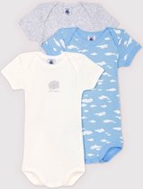 Petit Bateau 3 Pack Baby Jongens Rompertje - Maat 80