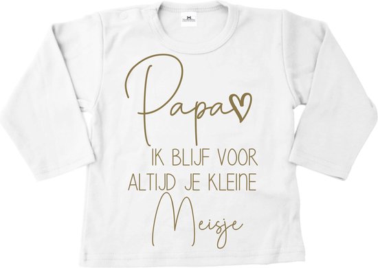 Shirt baby-dreumes-papa ik blijf voor altijd je kleine meisje-wit-goud