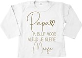 Shirt baby-dreumes-papa ik blijf voor altijd je kleine meisje-wit-goud-Maat 62