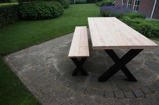 Foto: M2 meubels douglas tuinbank 140 x bijpassend bij m2 meubels douglas tuintafels