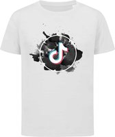 Tik Tok - tiktok t shirt - Tik Tok Spash - T-shirt kinderen - Maat 134/146 - 9-11 jaar - T-shirt wit korte mouw