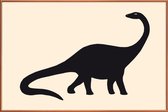 JUNIQE - Poster met kunststof lijst Diplodocus -40x60 /Ivoor & Zwart