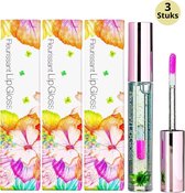 Glamfox Moonlight Flower Lip Gloss - Lip Plumper Lipgloss Met 24 Karaat Goudschilfers En Maanlicht Bloem - 3-Pack