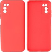 Hoesje Geschikt voor Samsung Galaxy A03s - Fashion Telefoonhoesje Backcover - Siliconen Hoesje - Rood