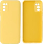 Hoesje Geschikt voor Samsung Galaxy A03s - Fashion Telefoonhoesje Backcover - Siliconen Hoesje - Geel