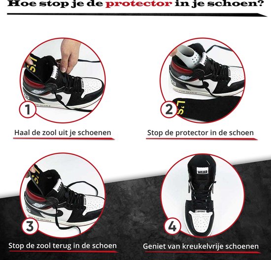 JUST23 Sneaker Crease Protector – Anti Crease – Wit – Maat 41-45 (L) – Sneaker Shield – Anti Kreuk – Alle Schoenen zoals Jordan 1 & Air Force 1 - JUST23