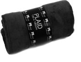 Lex & Max Fleece plaid - 130x180cm - Zwart