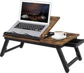 Monitorstandaard - Computer Verhoger - Werkplank voor in Bed - Vintage Bruin/Zwart