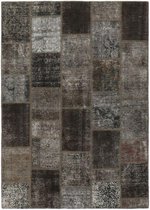 MOMO Rugs - MOMO Rugs Vintage Patchwork Light Grey 10 Vloerkleed - 144x203 cm -  -  Tapijt -  - Zwart