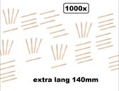 1000x Houten snackvork XL 140mm - Patat friet frites bakje snack bak frikandel amuse puntzak take away dubbel assortiment