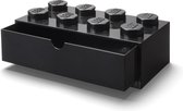 LEGO Iconic Bureaulade - Brick 8 - Stapelbaar - Zwart - 5.8L - 31,6cm x 15,8cm x 11,3cm