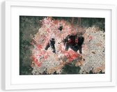 Foto in frame , Abstracte Stieren gevecht , 120x80cm ,  Multikleur , wanddecoratie , Premium print