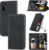 Voor OPPO Realme GT 5G/Realme Q3 Pro 5G Retro Skin Feel Business Magnetische Horizontale Flip Leather Case Met Houder & Kaartsleuven & Portemonnee & Fotolijst (Zwart)