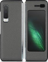 Voor Samsung Galaxy Fold Lychee Texture lederen opvouwbare beschermhoes (grijs)