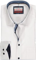 MARVELIS modern fit overhemd - wit  (contrast) - Strijkvrij - Boordmaat: 44