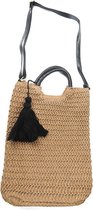 Gevlochten Tas met Kwast - Schoudertas - 38x30 cm - Bruin