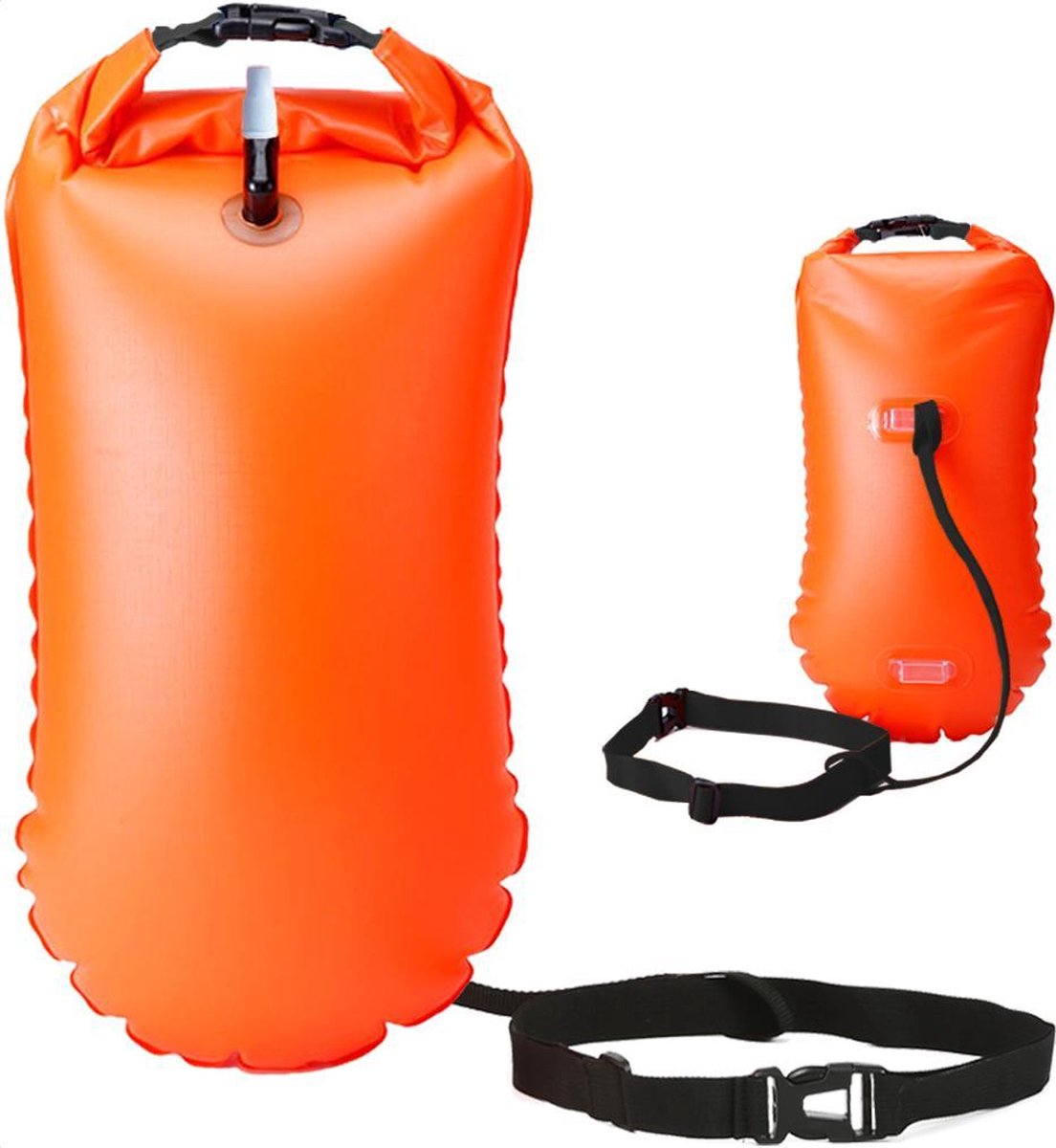 Zwemboei voor openwaterzwemmen - Safeswimmer - Zwemboei - Reddingsboei - Zwemboei met drybag - 20 liter - Oranje - Merkloos