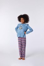 Woody pyjama meisjes - blauw - wasbeer - 212-1-PLG-S/858 - maat 140