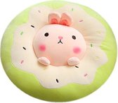 Kawaii knuffel kussen - knuffel - Konijn in donut - 40 cm groot