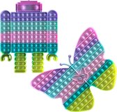 Pop It - GIGANT fidget - FAIRY SET van 2 : Papillon de fée + Rob Megabit