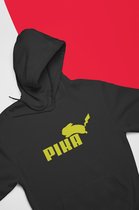Pikachu Parody Puma Hoodie | Pokemon Meme Anime Merchandise | Maat S Zwart