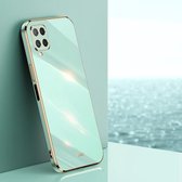 Voor Samsung Galaxy A22 4G XINLI Rechte 6D Plating Gouden Rand TPU Schokbestendig Hoesje (Mintgroen)