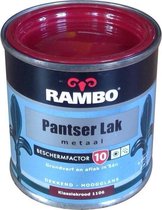 Rambo Metaallak - Grondverf en Aflak in één - Hoogglans - Klassiek Rood - 0,75L