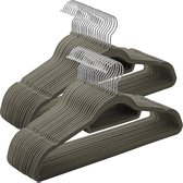 Anti-Slip Kledinghangers - 50 Stuks - Grijs  - Ultra Dun - Fluweel - Draaibaar