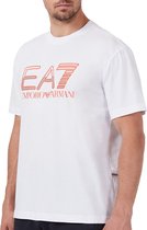 EA7 T-shirt - Mannen - Wit - Oranje