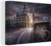 Canvas Schilderijen Amsterdam - Nederland - Storm - 120x90 cm - Wanddecoratie