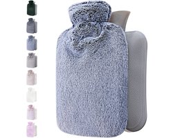 Qomfor Kruik met Extra Zachte Hoes - 1,8 liter - Warmwaterkruik voor Pijnverlichting en Ontspanning - Blauw