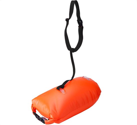 Zwemboei voor openwaterzwemmen - Safeswimmer - Zwemboei - Reddingsboei - Zwemboei met drybag - 20 liter - Oranje - Merkloos