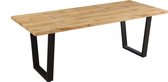 Urban Living - Eetkamertafel Rechthoekig U-onderstel Eiken Fineer 200x90x75cm - Eettafel