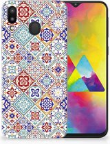 Geschikt voor Samsung Galaxy M20 Uniek TPU Hoesje Tiles Color