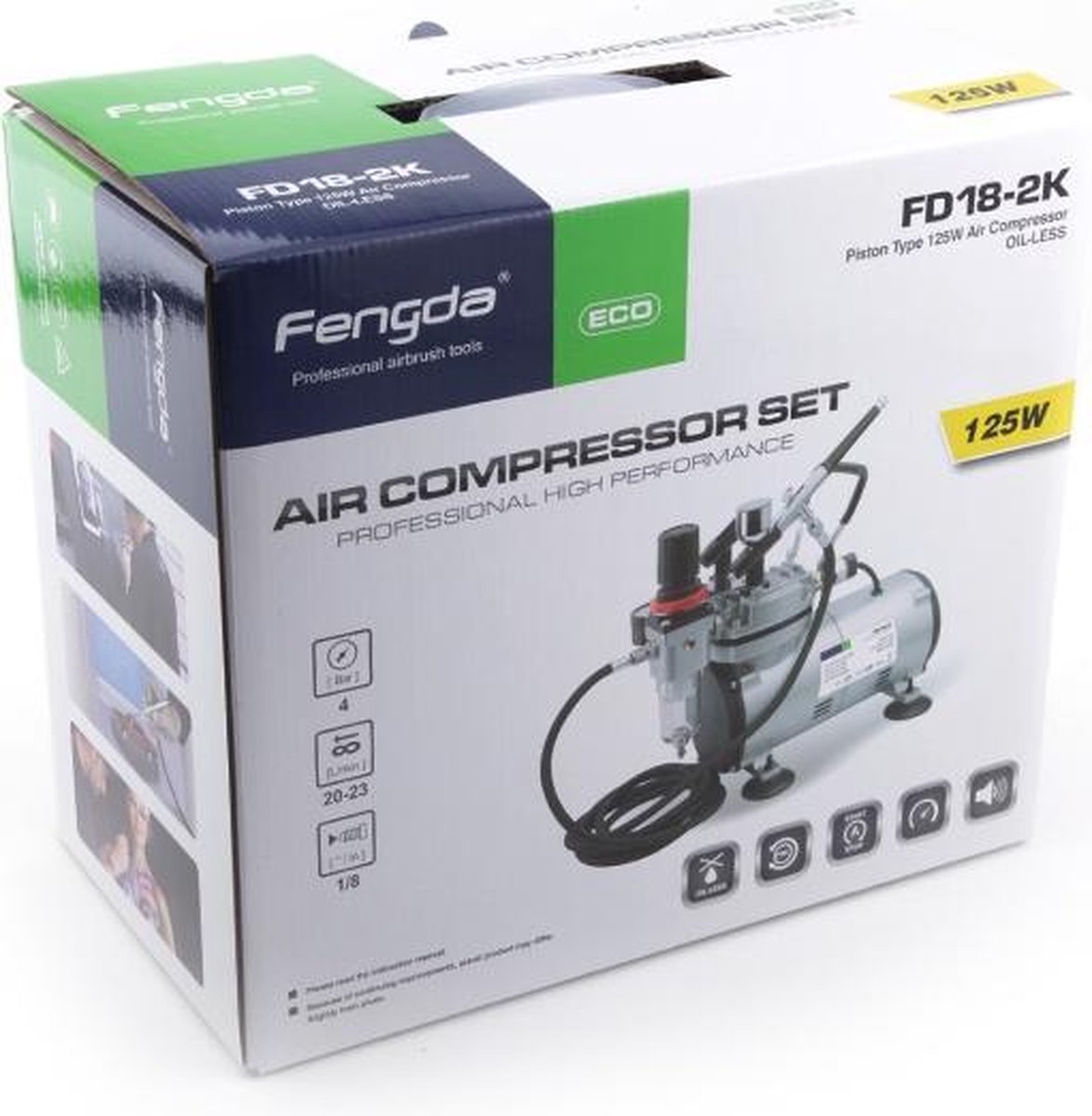 Airbrush hobby compressor Fengda as-18-2