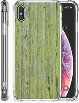 Geschikt voor iPhone Xs Max TPU-siliconen Hoesje Design Green Wood