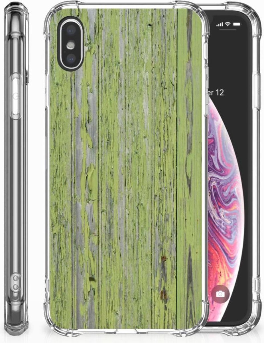 Apple iPhone Xs Max Stevig Telefoonhoesje Green Wood