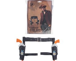 Accessoireset cowboy 3-delig (2 pistolen, holster)