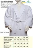 Homéé® Badjas waffel piqué - Wit - 280g. p/m2 - One size - XL (Valt groot uit)