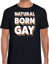 Natural born gay t-shirt zwart voor heren S